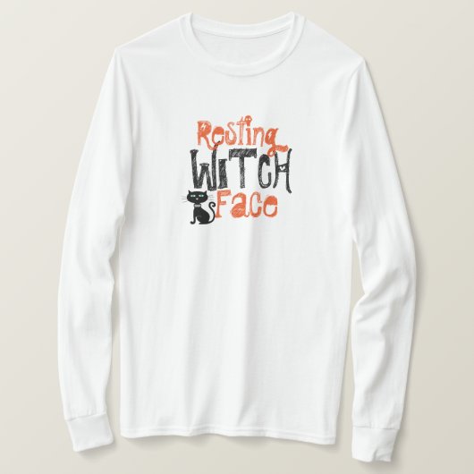 T-Shirt à manches longues avec visage de sorcière (Design devant)