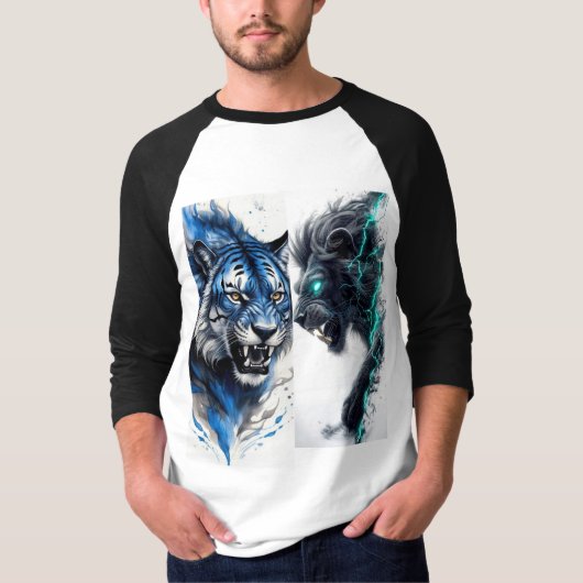 t-shirt à manches longues blanc et noir (Devant)