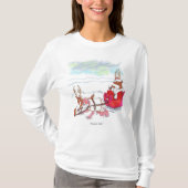 T-shirt à manches longues blanches pour femmes Cou (Devant)