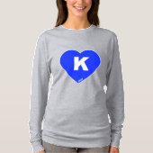 T-shirt à manches longues bleu et blanc K-Heart po (Devant)