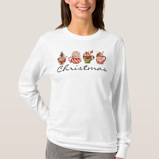 T-Shirt à manches longues Café de Noël (Devant)