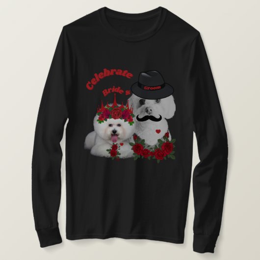 T-shirt à manches longues Celebrate Bride & Groom (Design devant)