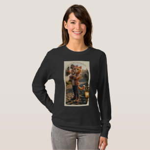 T-Shirt à manches longues Chat roux en veste en cu