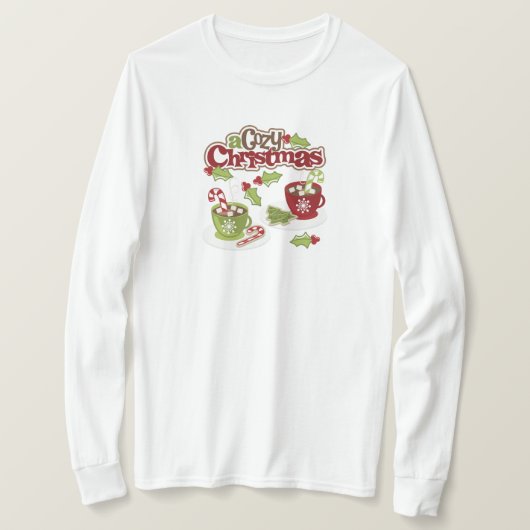 T-shirt à manches longues Christmas Cocoa & Candy (Design devant)