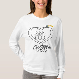 T-shirt à manches longues cœur de maman de chien –