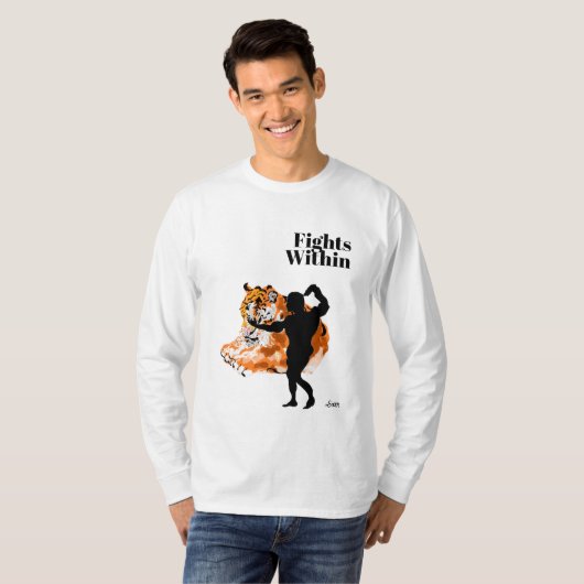 T-shirt à manches longues de base : combat à l'int (Devant entier)