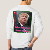 T-Shirt à manches longues de base de Trump Slogan (Dos)