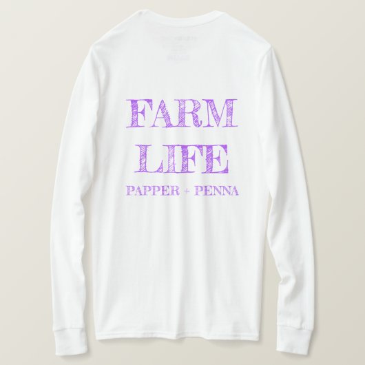 T-shirt à manches longues de la ferme pourpre (Design dos)