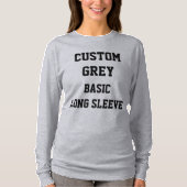 T-shirt à manches longues gris de base pour femmes (Devant)