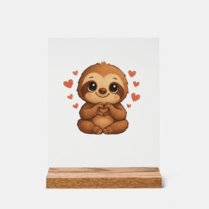 T-shirt à manches longues Kawaii Sloth Hearts Cute