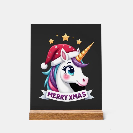 T-Shirt à manches longues Licorne de Noël (Recto)