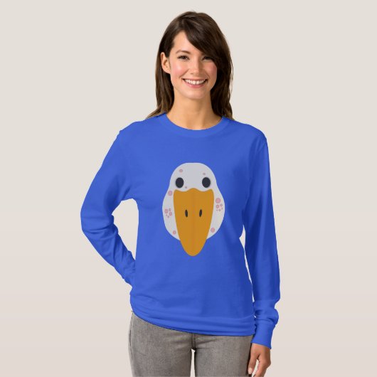 T-Shirt à manches longues Oie avec boutons (Devant entier)