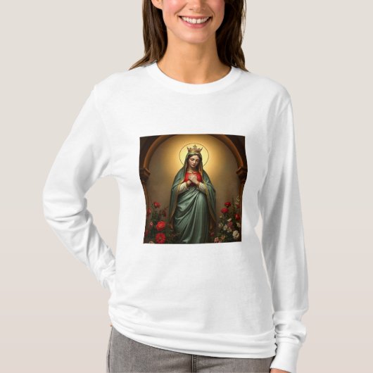 T-shirt à manches longues pour femmes catholiques (Devant)
