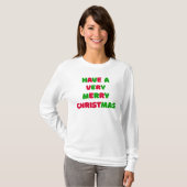 T-Shirt à manches longues pour femmes de Noël (Devant entier)