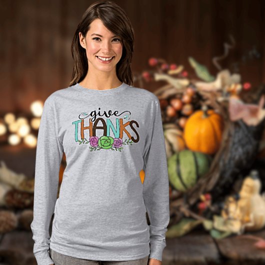 T-shirt à manches longues pour femmes "Donnez merc