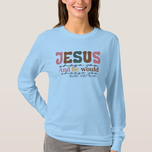 T-shirt à manches longues pour femmes Jésus vous a (Devant)