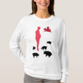 T-shirt à manches longues pour femmes végétarienne (Devant)