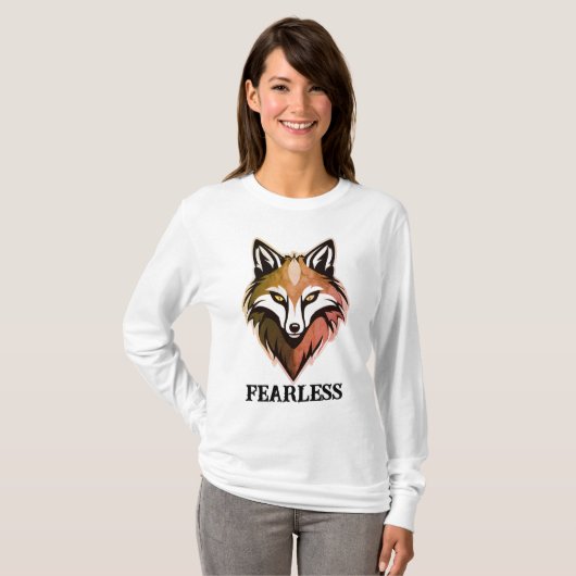 T-shirt à manches longues pour femmes Wolf sans pe (Devant entier)