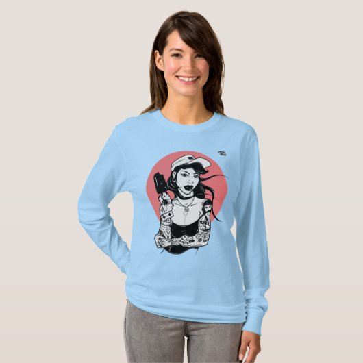 T-shirt à manches longues pour fille en crème glac (Devant entier)