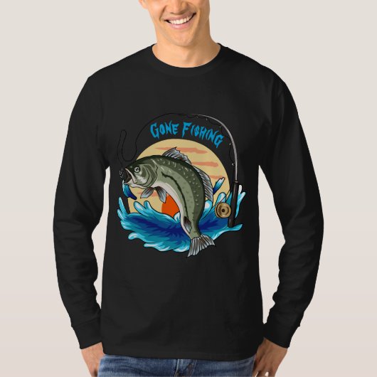 T-shirt à manches longues pour hommes de pêche (Devant)