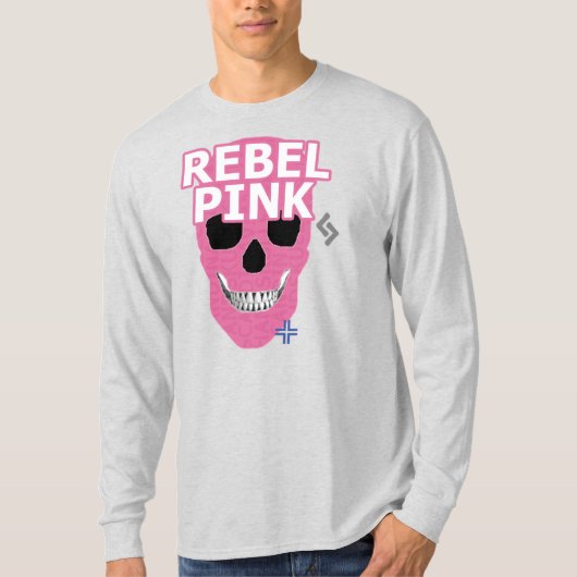 T-shirt à manches longues rose HANDSKULL Rebel B2 (Devant)