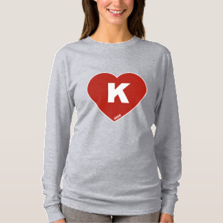 T-shirt à manches longues rouge et blanc K-Heart p