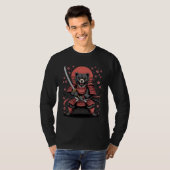 T-Shirt à manches longues Samouraï Ours (Devant entier)