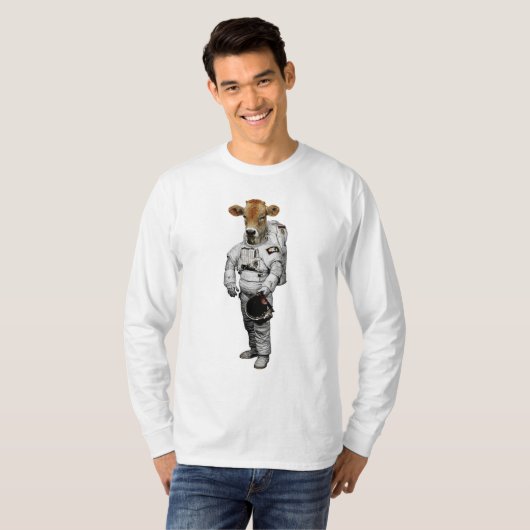 T-Shirt à manches longues Space Cow (Devant entier)