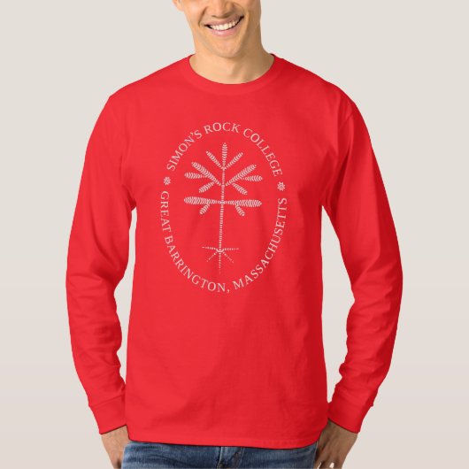 T-shirt à manches longues Unisex rouge avec molett (Devant)