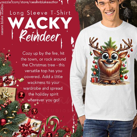 T-Shirt à manches longues Wacky Reindeer