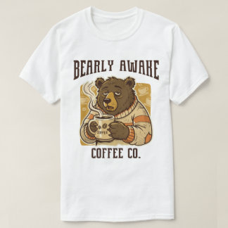 T-shirt "À MOITIÉ ENDORMI"-Ours endormi