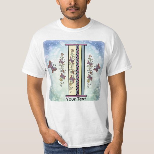 T-shirt à monogramme floral I (Devant)