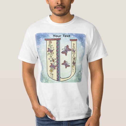 T-shirt à monogramme floral U (Devant)