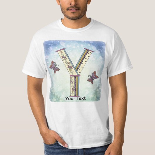 T-shirt à monogramme floral Y (Devant)