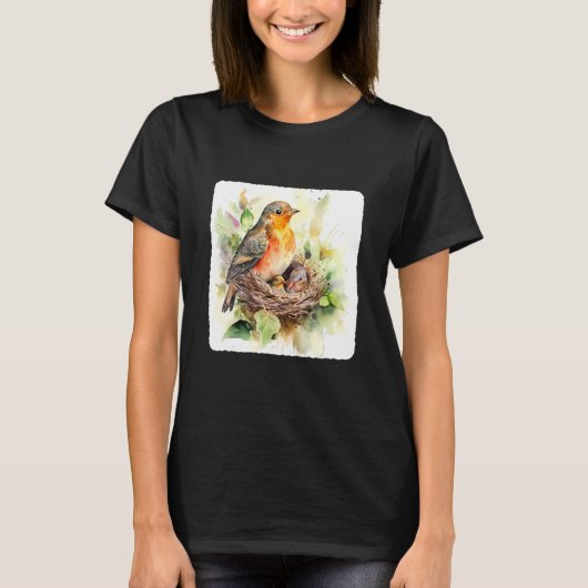 T-shirt A Mother Bird Feeding Her Chicks Bird Feeding Youn (Devant)