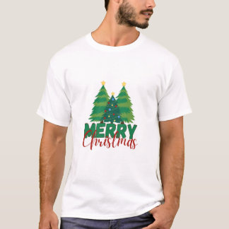T-Shirt à motif d'arbre de Noël minimaliste modern