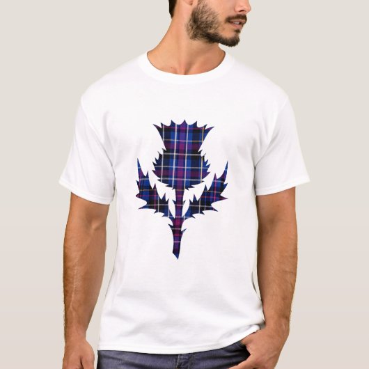 T-Shirt à motif de chardon tartan d'Édimbourg (Devant)