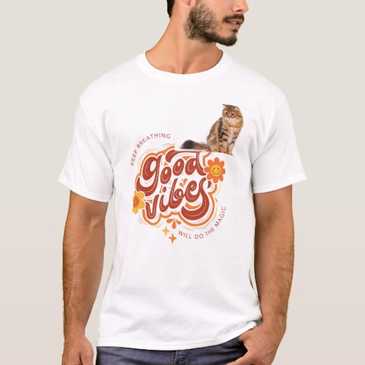 T-shirt à motif de chat mignon (Devant)