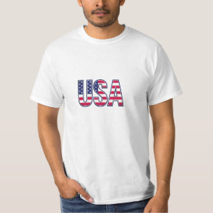 T-Shirt à motif de lettre de drapeau patriotique a