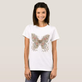 T-shirt à motif papillon fleur (Devant entier)