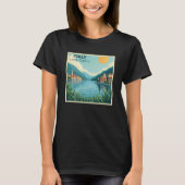 T-shirt A Nostalgic Classic Travel Poster – Italy Lake Com (Devant)