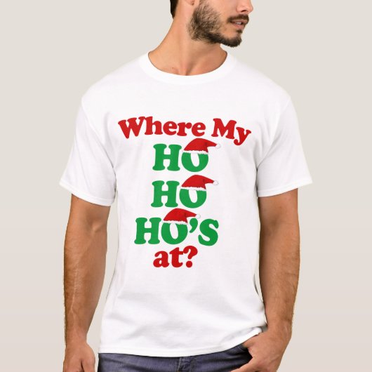 T-shirt À où mon ho ho ho ? Le père noël (Devant)
