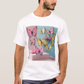 T-shirt à papillon à aquarelle (Devant)
