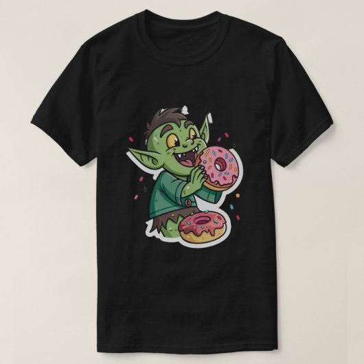 T-shirt à pâte de Donut à l'épingle de Quirky Gobl (Design devant)