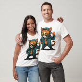 T-Shirt à personnage de chat vectoriel (Unisexe)