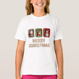 T-Shirt à personnages de Noël tricotés