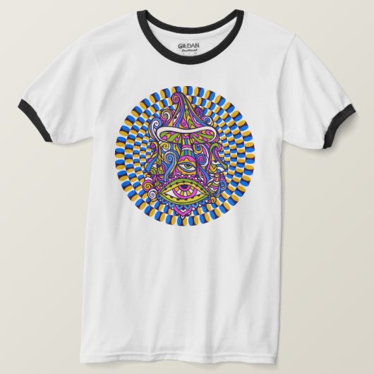 T-shirt à pignon psychédélique à pignon (Design devant)