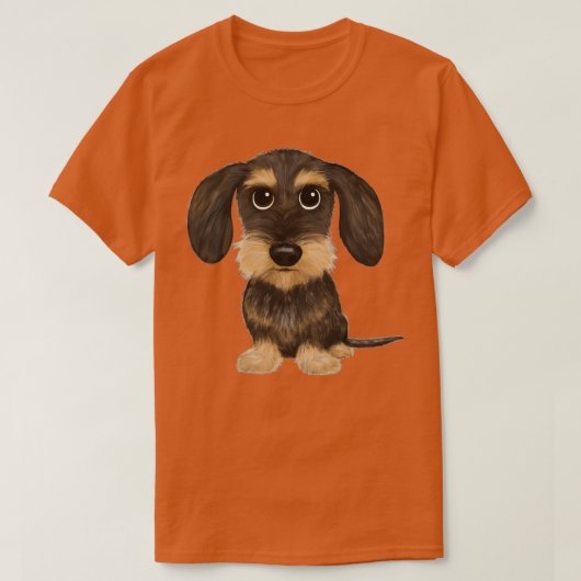 T-shirt À poils durs Dachshund Cute Wire Haired Wiener Chi (Design devant)