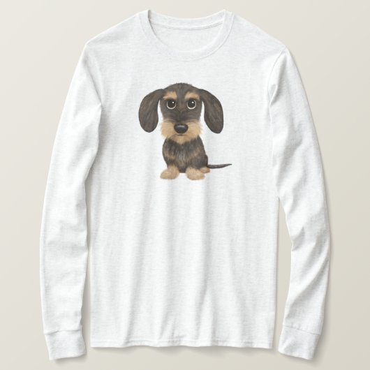 T-shirt À poils durs Dachshund | Teckel de chien de carica (Design devant)
