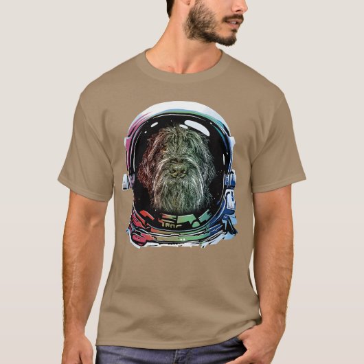 T-shirt À poils durs Pointeur Griffon Chien Astronaut Chie (Devant)